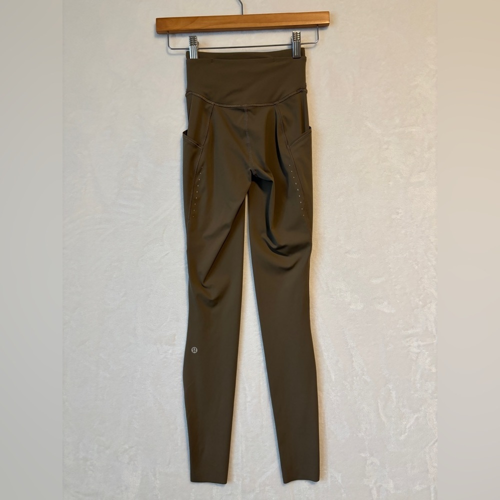 Lululemon womens leggings Fast and Free High-Rise Tight  pockets Nomad size 0‎ - Picture 10 of 13